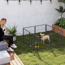 PawHut Eight-Panel Dog Playpen with Door, for Indoor, Outdoor, 60cm Tall - Additional view 7