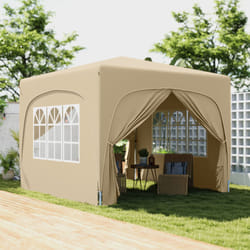 Outsunny 3 x 3(m) UPF50+ Pop Up Gazebo with Sides and Carry Bag, Sand