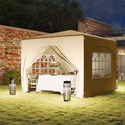 Outsunny 3 x 3(m) UPF50+ Pop Up Gazebo with Sides and Carry Bag, Sand - Additional view 5