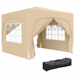 Outsunny 3 x 3(m) UPF50+ Pop Up Gazebo with Sides and Carry Bag, Sand - Additional view 6