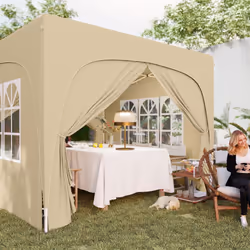 Outsunny 3 x 3(m) UPF50+ Pop Up Gazebo with Sides and Carry Bag, Sand - Additional view 8