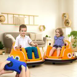 AIYAPLAY Angry Bird Licensed Bumper Car for Kids w/ Joysticks - Orange