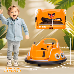 AIYAPLAY Angry Bird Licensed Bumper Car for Kids w/ Joysticks - Orange