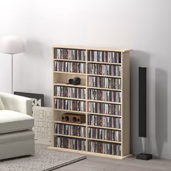 HOMCOM CD Storage Unit DVD Tower Blu-ray Storage Shelf for Office, Natural