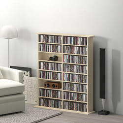 HOMCOM CD Storage Unit DVD Tower Blu-ray Storage Shelf for Office, Natural
