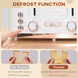 HOMCOM Toaster with 4 Slot, 7 Browning Levels, 1600W, White Ripple