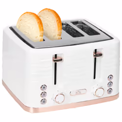 HOMCOM Toaster with 4 Slot, 7 Browning Levels, 1600W, White Ripple - Additional view 7