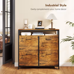 HOMCOM Shoe Cabinet with 4 Flip Drawers, Holds 12-20 Pairs - Brown - Additional view 6