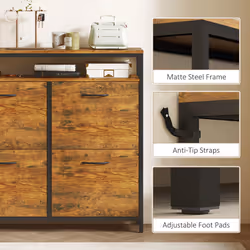HOMCOM Shoe Cabinet with 4 Flip Drawers, Holds 12-20 Pairs - Brown - Additional view 7