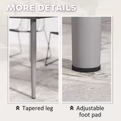 Outsunny Garden Table with Rust Resistant Metal Frame, Dark Grey