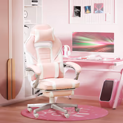 HOMCOM PU Leather Gaming Chair with Footrest 150 Degree Reclining Back