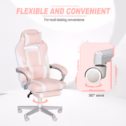HOMCOM PU Leather Gaming Chair with Footrest 150 Degree Reclining Back - Additional view 4