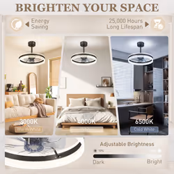 HOMCOM Ceiling Fan Light with 3 Colour, Timer, Reversible, Remote, Black