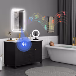 HOMCOM 500 x 700 mm Illuminated Bathroom Mirror with Bluetooth Silver