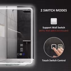 HOMCOM 500 x 700 mm Illuminated Bathroom Mirror with Bluetooth Silver - Additional view 7