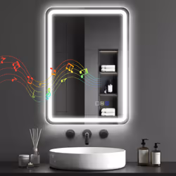 HOMCOM 500 x 700 mm Illuminated Bathroom Mirror with Bluetooth Silver - Additional view 8