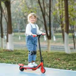 AIYAPLAY Electric Scooter, for 6-14 Years w/ Brakes, Colourful Lights, Red