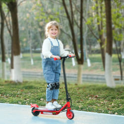 AIYAPLAY Electric Scooter, for 6-14 Years w/ Brakes, Colourful Lights, Red