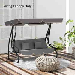 Outsunny Waterproof Garden Swing Canopy Replacement 3 Seater, Dark Grey