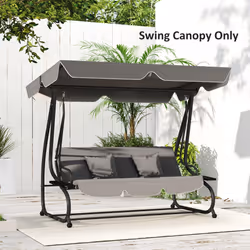 Outsunny Waterproof Garden Swing Canopy Replacement 3 Seater, Dark Grey