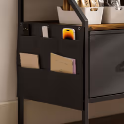 HOMCOM TV Stand Cabinet with 2 Foldable Drawers, Rustic Brown - Additional view 8