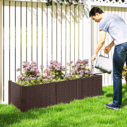 Outsunny Plastic Planter Box Kit, Modular Raised Bed for Flowers, Herbs - Additional view 4