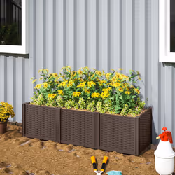 Outsunny Plastic Planter Box Kit, Modular Raised Bed for Flowers, Herbs - Additional view 5