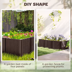Outsunny Plastic Planter Box Kit, Modular Raised Bed for Flowers, Herbs - Additional view 7