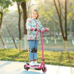 AIYAPLAY Electric Scooter for Ages 6-14 Years, with Colourful Lights, Pink