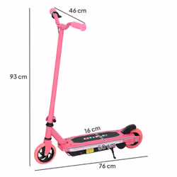 AIYAPLAY Electric Scooter for Ages 6-14 Years, with Colourful Lights, Pink