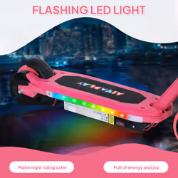 AIYAPLAY Electric Scooter for Ages 6-14 Years, with Colourful Lights, Pink