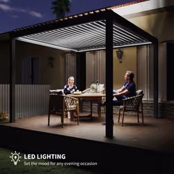 Outsunny 3 x 3(m) Electric Louvered Pergola Aluminium Pergola w/ LED Light - Additional view 4