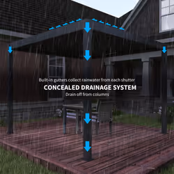 Outsunny 3 x 3(m) Electric Louvered Pergola Aluminium Pergola w/ LED Light - Additional view 5