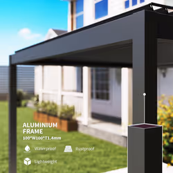 Outsunny 3 x 3(m) Electric Louvered Pergola Aluminium Pergola w/ LED Light - Additional view 6