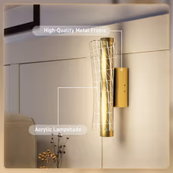 HOMCOM Led Wall Lamp 2 Pack, Modern Indoor Geometric Wall Light, Gold Tone - Additional view 4