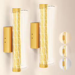 HOMCOM Led Wall Lamp 2 Pack, Modern Indoor Geometric Wall Light, Gold Tone - Additional view 5
