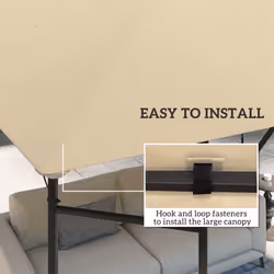 Outsunny 3 x 3(m) Gazebo Canopy Replacement Cover with Drain Holes, Beige