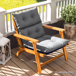 Outsunny Adirondack Chair Cushion Rocking Chair Cushion w/ Ties, Light Grey