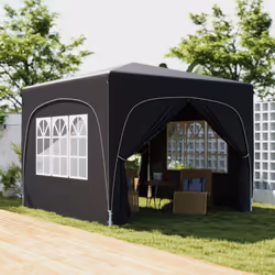 Outsunny 3 x 3(m) UPF50+ Pop Up Gazebo with Sides and Carry Bag, Black