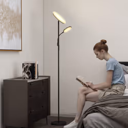 HOMCOM Floor Lamp for Living Room, Standing Lamp with 4 Scene Modes, Black