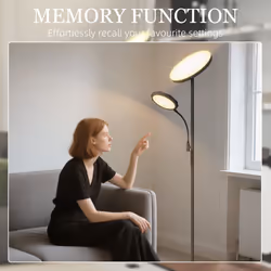 HOMCOM Floor Lamp for Living Room, Standing Lamp with 4 Scene Modes, Black - Additional view 4