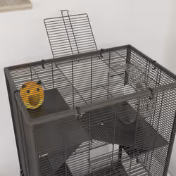 PawHut 4 Tiers Hamster Cage with Deep Tempered Glass Bottom, 60 x 40 x 80cm - Additional view 8