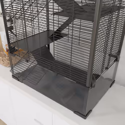 PawHut 4 Tiers Hamster Cage with Deep Tempered Glass Bottom, 60 x 40 x 80cm - Additional view 9