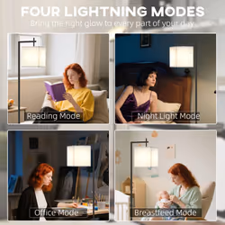HOMCOM 66" Modern Floor Lamp for Living Room with 10 Brightness Levels