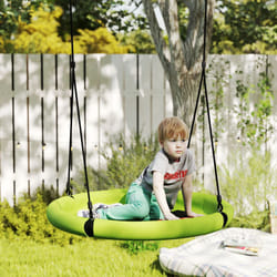 AIYAPLAY Nest Swing Set, 100cm Saucer Tree Swing Set for Kids, Green