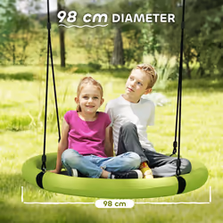 AIYAPLAY Nest Swing Set, 100cm Saucer Tree Swing Set for Kids, Green