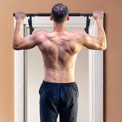SPORTNOW Pull Up Bar Doorway, Push Up Stand w/ Resistance Bands, Blue