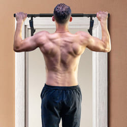 SPORTNOW Pull Up Bar Doorway, Push Up Stand w/ Resistance Bands, Blue