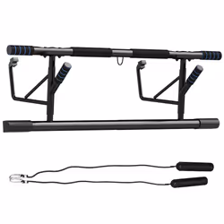 SPORTNOW Pull Up Bar Doorway, Push Up Stand w/ Resistance Bands, Blue - Additional view 5