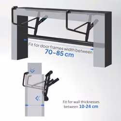 SPORTNOW Pull Up Bar Doorway, Push Up Stand w/ Resistance Bands, Blue - Additional view 8
